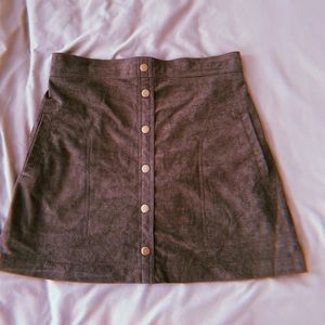 olive green suede skirts with pockets